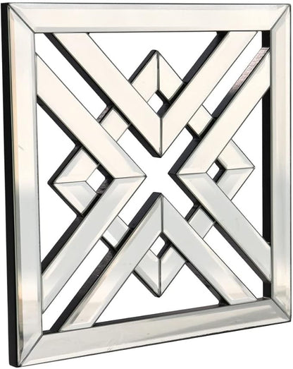 QMDECOR Decor Mirror Size 12x12 inches Square Mirrored Silver Wall Decorative Mirror with Beveled Edge Modern Fashionable Wall-Mounted Mirrors