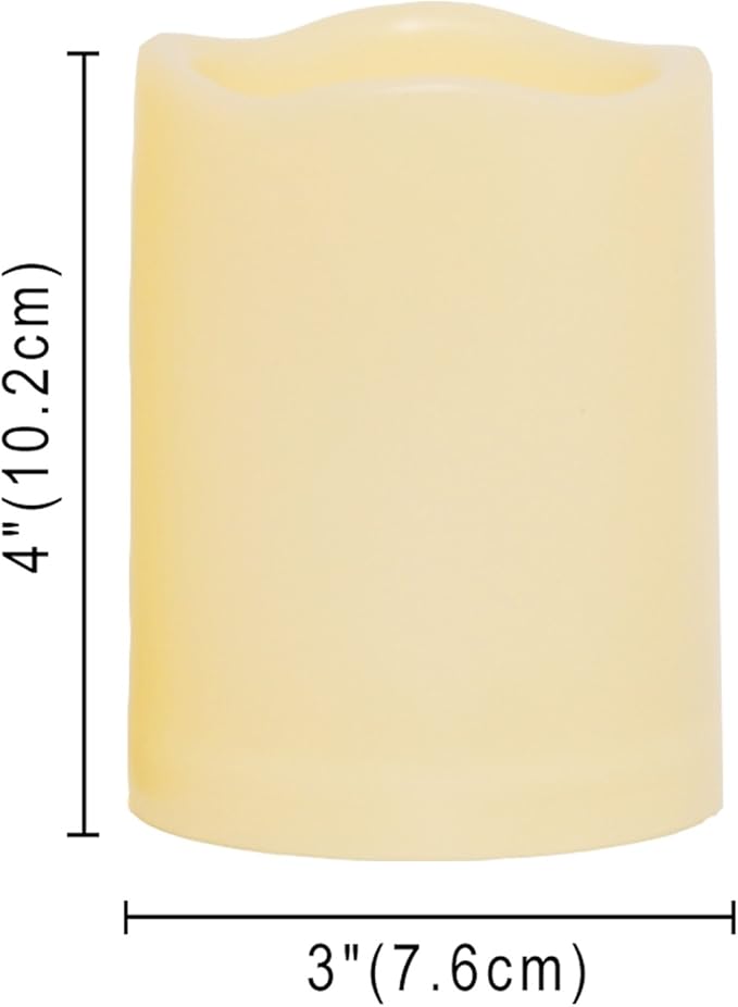 iZAN 3-Pack Battery Operated Flameless LED Candles with Timer Outdoor Waterproof Flickering Timing LED Pillar Candles for Home Wedding Party Festival Décor Long Battery Life 1500+ Hours 3”x4”