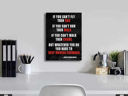 Pyradecor Keep Moving Forward Motivational Classroom Positive Quotes Inspirational Poster Canvas Prints Wall Art for Office Living Room Home Decorations