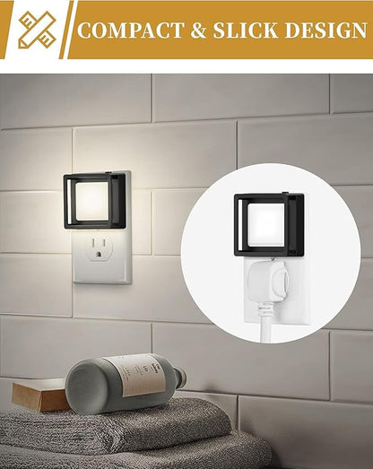 DORESshop Night Light [2 Pack], LED Night Light with Dusk to Dawn Sensor, Night Lights Plug Into Wall, Adjustable Brightness Nightlights for Adults, Bedroom, Bathroom, Kitchen, Daylight White 5000k