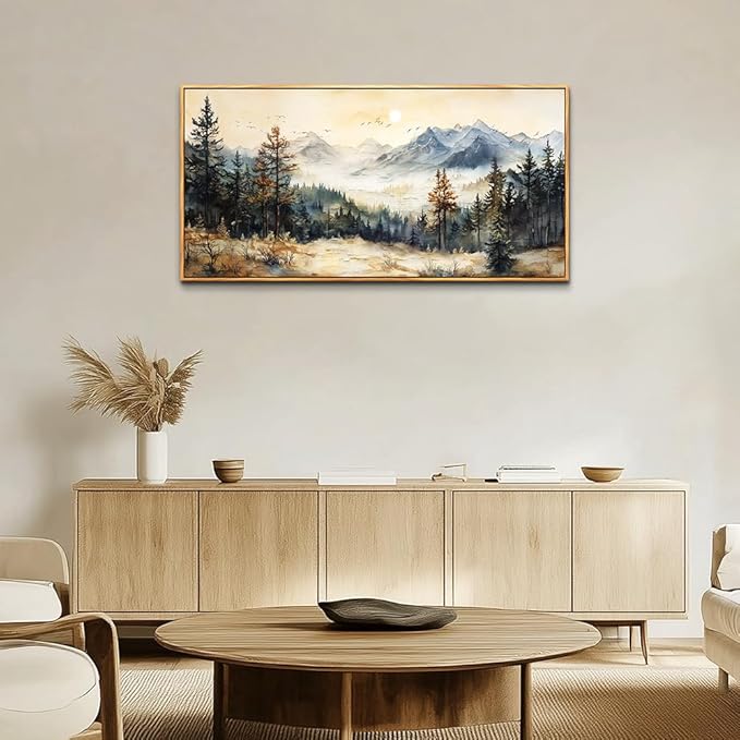 QIYILEXWART Wood Framed Large Canvas Wall Art For Living Room Wall Decor For Bedroom Office Wall Decorations The Forest Paintings Farmhouse Pictures Artwork Room Modern Home Decor