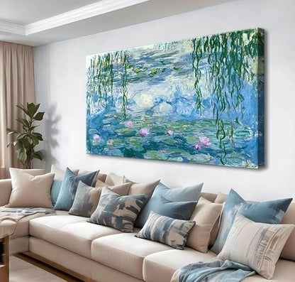 dgbtcart Large Water Lilies by Claude Monet Canvas Wall Art Classic Artwork Painting Print for Living Room Bedroom Office Wall Decor-24 x36