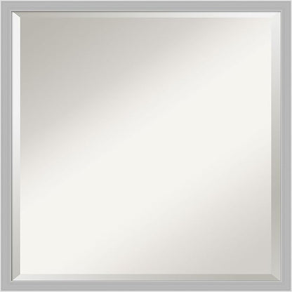 Amanti Art Silver Bathroom Mirror for Over Sink, 21x21 Hera Chrome Square Vanity Mirror, Medium Modern Frame, Hangs Horizonally and Vertically, Bathroom Wall Decor, Beveled Edge