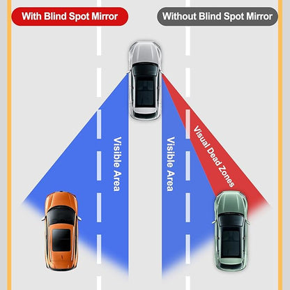 LivTee Blind Spot Mirror, 2" Round HD Glass Frameless Convex Rear View Mirrors Exterior Accessories with Wide Angle Adjustable Stick for Car SUV and Trucks, Pack of 4