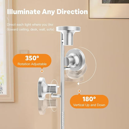 SIBRILLE 36W LED Tree Floor Lamp, Modern Dimmable Standing Lamp with Remote & Touch Control, 4 Color Temperatures, 3 Rotatable LED Light Floor Lamps for Living Room, Bedroom, Office
