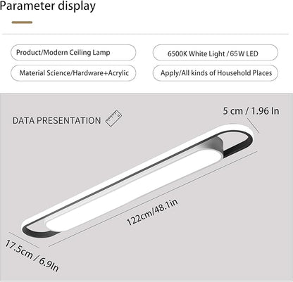 4Ft Modern Hallway Ceiling Lights, 6500K Acrylic Linear Ceiling Lamp,65W Metal LED Ceiling Light Fixture,Kitchen Dining Living Room Laundry, Garage Cloakroom Lighting (48Inch)