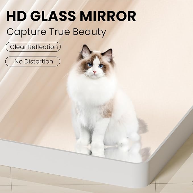 JISOSO White Bathroom Mirror 20x30 Inch, White Metal Framed Bathroom Mirror for Wall, Rounded Rectangle Matte Bathroom Vanity Mirror, Tempered Glass, Anti-Rust, Horizontal/Vertical