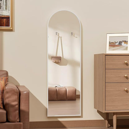 Rowjut Full Length Door Mirror, Wall Mounted Wall Mirrors, 50"X16" Arched Behind Door Mirror for Use in Living Rooms, Rooms, Bedrooms, Cloakrooms, etc. Durable & Stylish Home Decor (White)