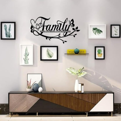 BFORXRO Family Signs for Home Decor Wall Black Metal Wall Art Family Wall Decor for Living Room Kitchen Bedroom