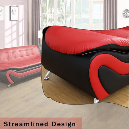Leather Couches for Living Room, Living Room Couch Set, Sofa for Bedroom, Apartment, Living Room Furniture Sets (a-Leather Black&Red, Loveseat)