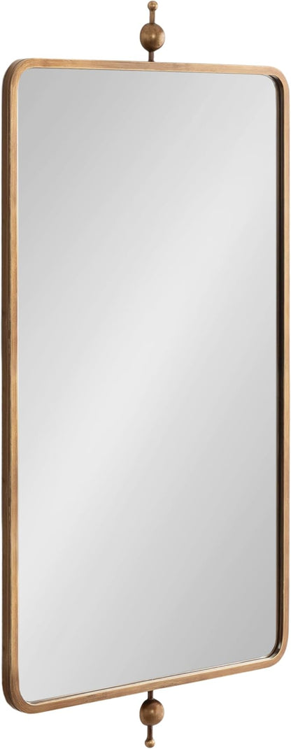 Kate and Laurel Kasota Traditional Metal Rectangle Wall Mirror, 20 x 41, Antique Gold, Vintage Tall Bathroom Mirror for Over Sink or for Use as Versatile Entryway or Bedroom Wall Decor