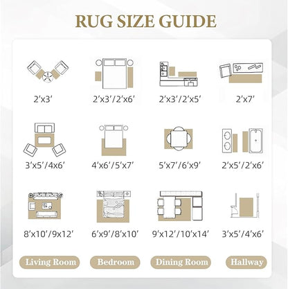 Area Rug for Living Room 10x12: Large Washable Boho Moroccan Rugs Geometric Neutral Rug, Non-Slip Foldable Morden Farmhouse Indoor Floor Carpet for Bedroom Dining Room Home Office（Beige,10'x12'）