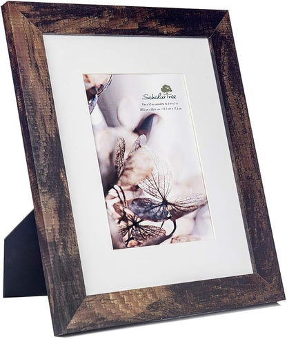 brown 8x10 Picture Frame set of 3,Display 8x10 without Mat or 5x7 with Mat Wall Gallery Photo Frames
