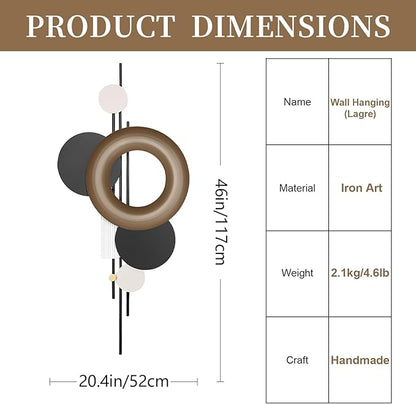 HEBOIX Black 3D Wall Art Decor with Led Lights，Voice-Activated Luminescence Abstract Modern Metal Walls Decor，Minimalist Large Walls' Art for Corridor/Entrance Wall(22''Lx46''W-Light)