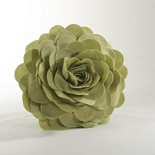 SARO LIFESTYLE Flower Design Poly Filled Throw Pillow, Lime, 16"