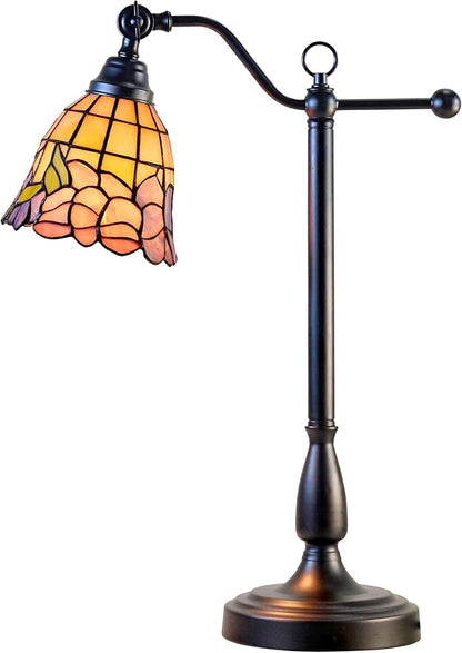 Dale Tiffany TA25029 Tiffany Desk Lamp with Handmade Stained Glass Shade, De Anaza, Multicolor, 24-Inch Tall