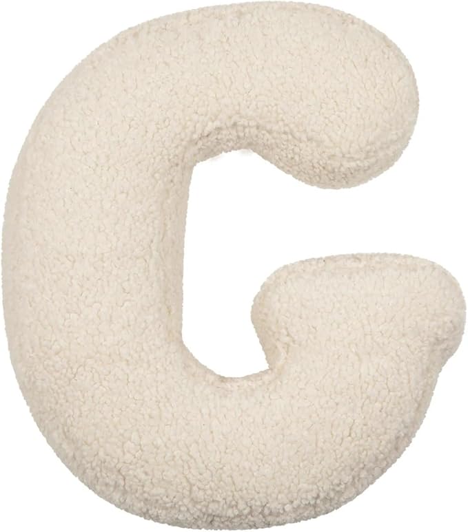 Letter Pillow English Letter Plush Pillow Cozy Lambswool Initial Throw Pillow Alphabets Letter Decorative Cushion Comforting Huggable Stuffed Cushion for Bedroom Sofa（15.7 * 13.8 * 3.9 in）