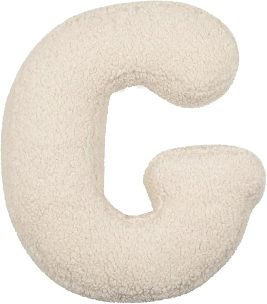 Letter Pillow English Letter Plush Pillow Cozy Lambswool Initial Throw Pillow Alphabets Letter Decorative Cushion Comforting Huggable Stuffed Cushion for Bedroom Sofa（15.7 * 13.8 * 3.9 in）