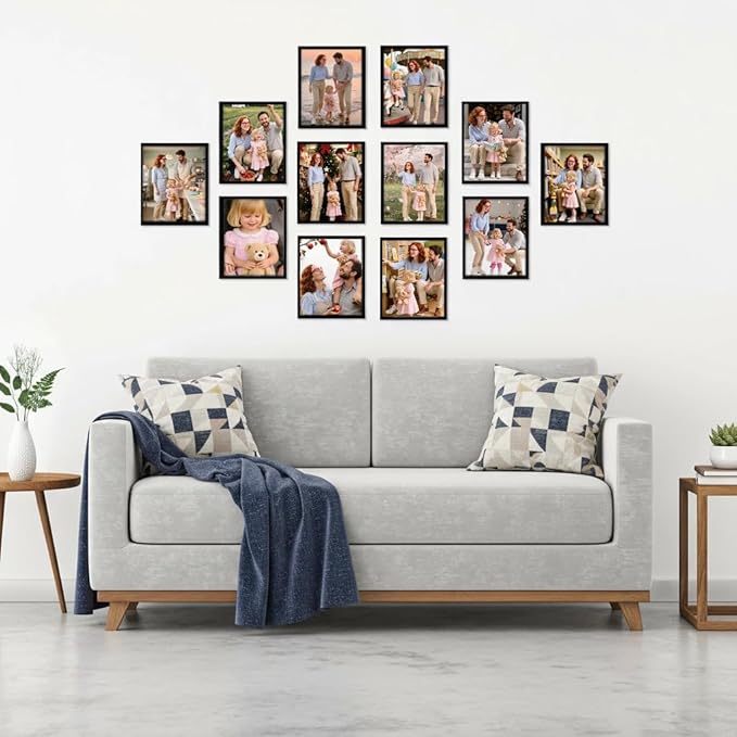 Giftgarden Black 8x10 Picture Frame Bulk, Multi 8 x 10 Photo Frames Set for Wall Hanging or Tabletop, 12 Pack