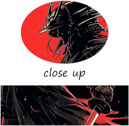 Black and Red Japanese Samurai Wall Art Bushido Pictures Wall Decor Canvas Prints Armored Samurai Painting Poster Artwork Modern Home Decor Framed for Bedroom Living Room Office (18''W x 24''H)