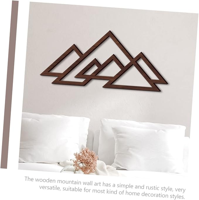 Cabilock Decorative Abstract Wall Decor Wall Ornament Wooden Craft Wood Mountain Decor