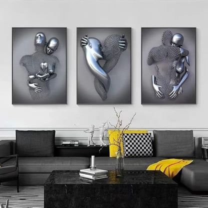 3 PC Wall Art Decor Artwork Figure Statue Modern Art Canvas Painting,Large Wall Art for Bathroom Bedroom Decoration（No Frame