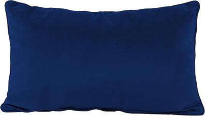 FDP 12" x 20" Velvet Rectangle Lumbar Pillow Set with Piping Decorative Throw Pillow for Home Dcor in Living Room, Bedroom or Lounge (2-Pack) - Eclipse, 15159-348
