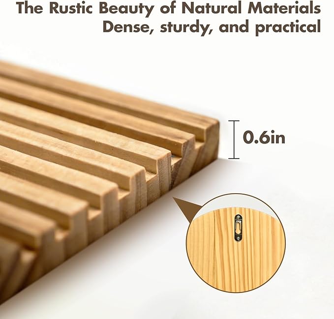 MASHDE Boho Wall Decor, 10 x 12 In Wooden Farmhouse Decor Nature Wall Art for Living Room Bathroom Bedroom Dining Room Office