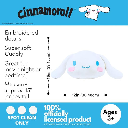 Sanrio Cinnamoroll Bedding Super Soft Plush Decorative Pillow, (100% Officially Licensed Product) by Franco