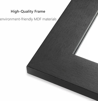 Syndra Rectangular Mirror with Frame Rustic 20x28‘’ Wall Mounted Rustic Vanity Mirror with Large Wood Frame Farmhouse Bathroom Mirror, for Bedroom, Living Room, Entryway Wall Decor(Black)