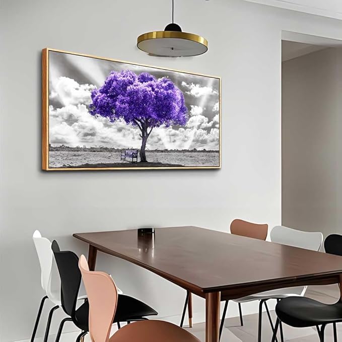 hyidecorart Large Size Wall Decor For Living Room Wood Framed Canvas Wall Art For Bedroom Decoration Office Pictures Artwork Abstract Black and White Wall Painting Ready to Hang 24" x 48"