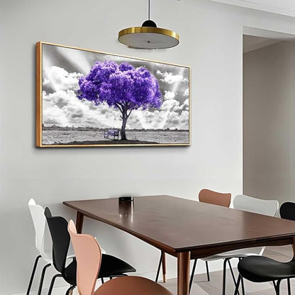 hyidecorart Large Size Wall Decor For Living Room Wood Framed Canvas Wall Art For Bedroom Decoration Office Pictures Artwork Abstract Black and White Wall Painting Ready to Hang 24" x 48"