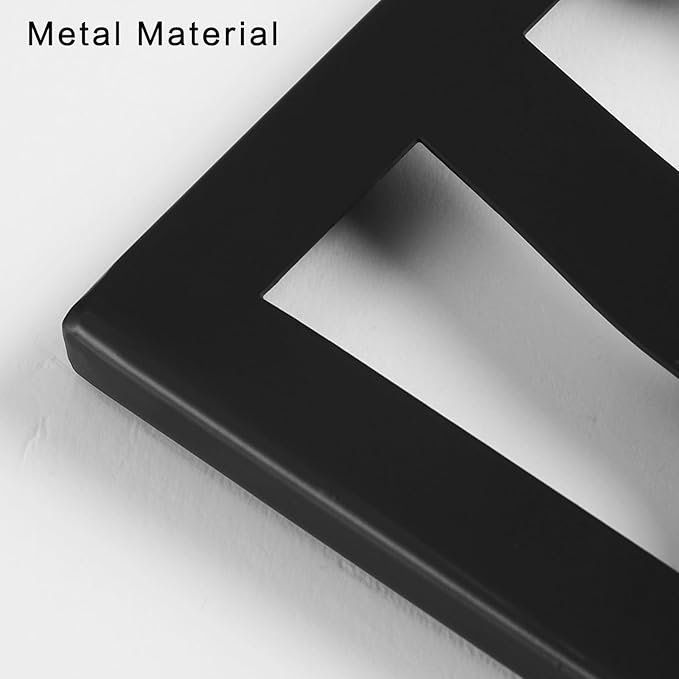 AMAATE 3 Piece Modern Abstract Black Metal Wall Art, Minimalist Geometric Line Art Wall Sculptures, Hollow Out Metal Hanging Decor for Living Room Bedroom Office Home Decor, 11" X 14.6" in