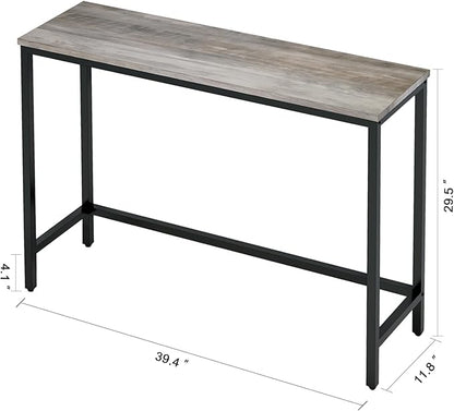Timberer 39.4” Console Table, Hallway Entrance Table Sofa Table Behind Couch, for Living Room, Entryway, Easy Assembly, Accent Table,Grey
