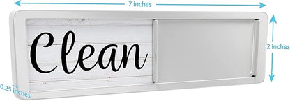 Dishwasher Magnet Clean Dirty Sign, Clean Dirty Magnet for Dishwasher, Rustic Farmhouse Kitchen Decor, Magnetic Dish Washer Sign Indicator, Sliding Rustic Dish Washer Signs, Black & White Wood