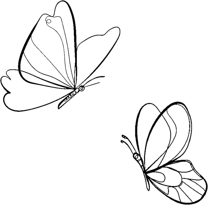 EONBES Black Metal Butterfly Wall Art Wall Decor Wall Sculpture Wall Hanging, Steel Metal Line Art, for Living Room Bedroom, 2 Pieces