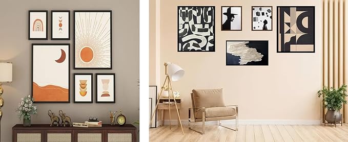SESEAT 11x14 Picture Frame Set of 10, Display Pictures 8x10 With mat or 11x14 Prints Without Mat, Wall Mounting,Black