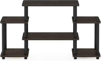 Furinno Turn-N-Tube No Tools Entertainment TV Stands, Dark Brown/Black