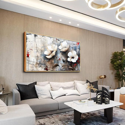 hyidecorart Canvas Wall Art For Office Abstract Wall Decor For Living Room Bedroom Decor Flower Landscape Wall Painting Textured Pictures Artwork Vintage Style Wood Framed Prints Modern Hotel Mural