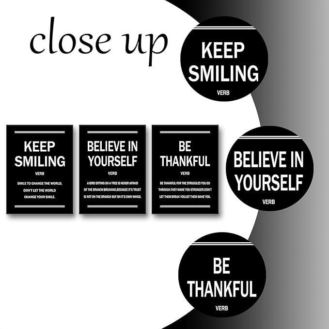 Motivational Wall Decor Black Believe Yourself Inspirational Entrepreneur Quotes Positive Affirmation Sign Posters Artwork for Living Room Workplace Wall Picture Stretched and Framed [36''W X 16''H]