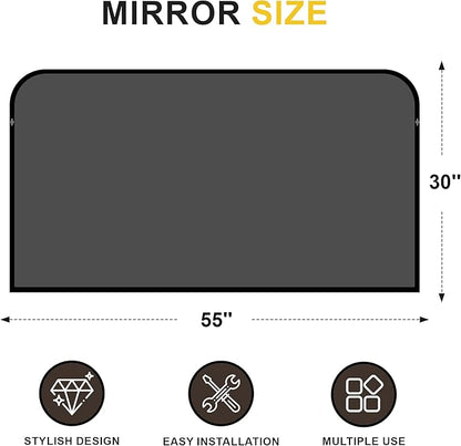 Bathroom Vanity Mirror for Wall, 55" x 30" Black Metal Framed Bathroom Mirror for Over Sink, Living Room, Bedroom, Entryway, Mantel, Fireplace Decor