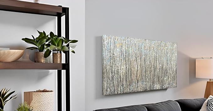Yihui Arts Abstract Tree Canvas Wall Art - Brown Forest Paintings with Gold Foil - Modern Landscape Pictures for Living Room Bedroom Bathroom Decor