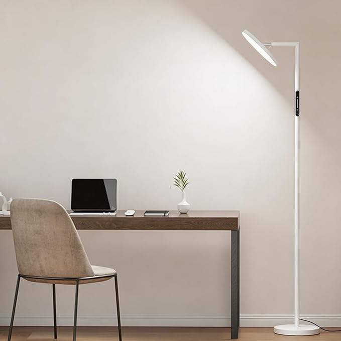 Floor Lamps for Living Room, 32W 3000LM Super Bright LED Torchiere Floor Lamp with Remote & Touch Control, 69" Standing Lamp with 350°Rotating Head, Modern Dimmable Floor Lamp for Bedroom Office