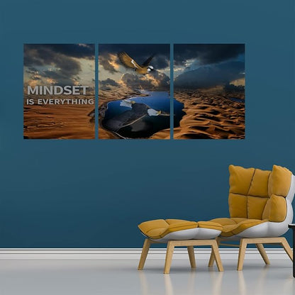 3 Panels Inspirational Canvas Poster Motivational Wall Art Inspirational Wall Art Entrepreneur Quotes Artwork Painting Picture for Framed Home Decoration Living Room office bedroom 48" W x 24" H