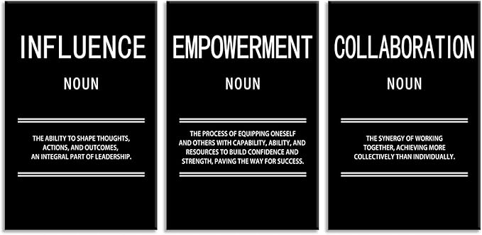 Leadership Inspirational Wall Art Empowerment Collaboration Influence Motivational Print Canvas Poster Painting for Office Modern Inspiring Artwork for Home Living Room Wall Decor[72''Wx 36''H]