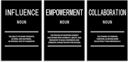 Leadership Inspirational Wall Art Empowerment Collaboration Influence Motivational Print Canvas Poster Painting for Office Modern Inspiring Artwork for Home Living Room Wall Decor[72''Wx 36''H]