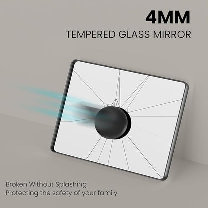 JISOSO Black Bathroom Mirror 72X40 Inch, Black Metal Framed Mirror for Wall, Rounded Rectangle Matte Bathroom Vanity Mirror with Tempered Glass, Anti-Rust, Horizontal/Vertical