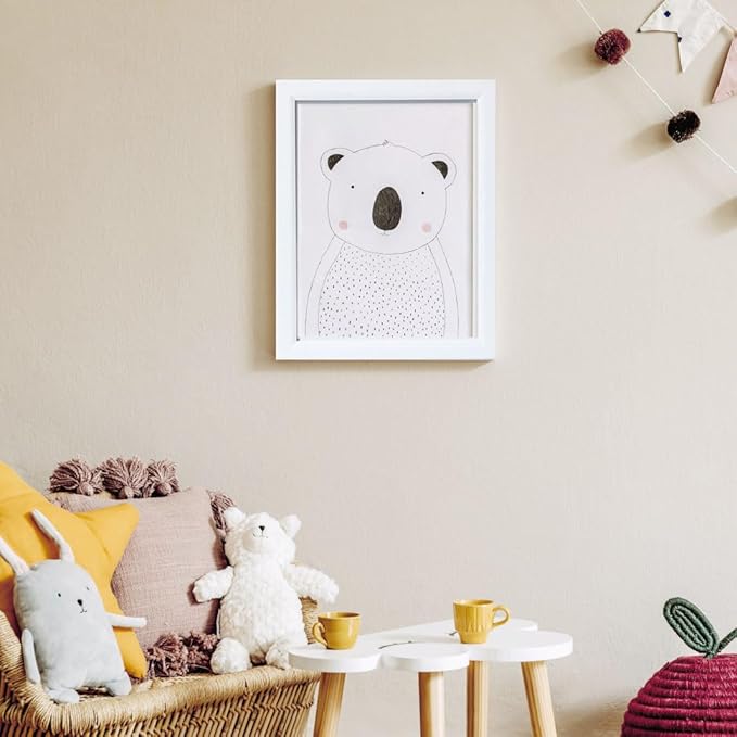 9 x 11 Picture Frame Set of 3, Poster Photo frame, Horizontal and Vertical Formats for Wall or Tabletop, 9 x 11 white Wooden Frame with Shatter Resistant Plexiglass, best gift