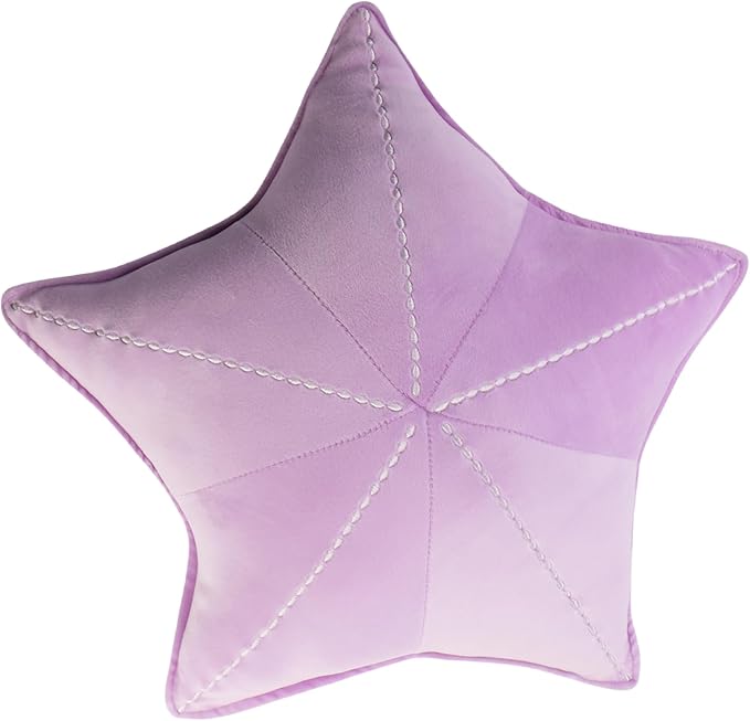 Starfish, Shell Plush Pillow, Car & Waist Cushion, Interesting Characteristic Chair Cushion (Star Purple, 19.6in)