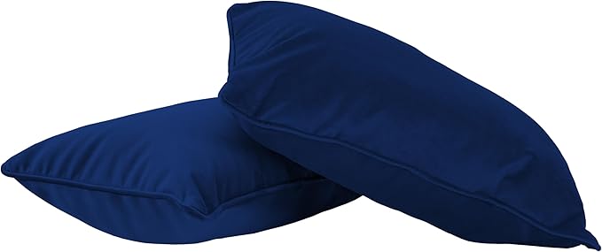 FDP 12" x 20" Velvet Rectangle Lumbar Pillow Set with Piping Decorative Throw Pillow for Home Dcor in Living Room, Bedroom or Lounge (2-Pack) - Eclipse, 15159-348